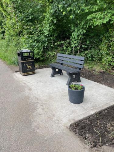 Precept PROW CT Funded Bench on Carr Lane AFTER renovation 