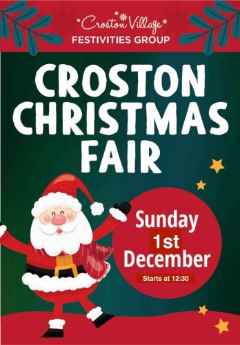 Croston Christmas Fair and Lights Switch On Sunday 1/12/24 