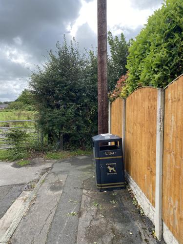 Chorley Council replacement bin now located on Yarrow Close Sept. 2024 