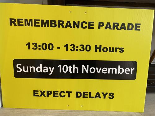 Remembrance Service , Sunday 10/11/24 at 1pm Expect delays on the roads