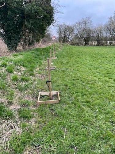 10 new complimentary trees planted on The Recreation Park by Croston volunteers. 